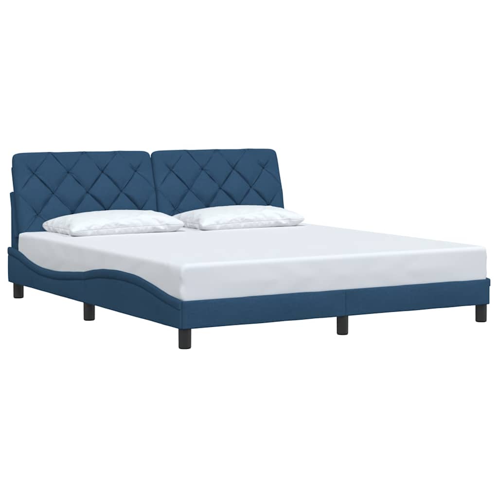 vidaXL Cadru de pat fără saltea, albastru, 180x200 cm, textil