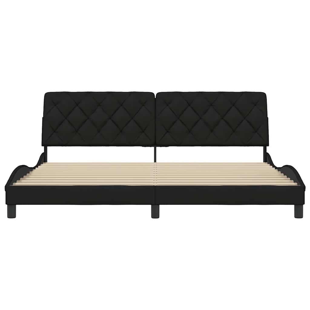 vidaXL Cadru de pat fără saltea, negru, 200x200 cm, textil vidaXL Cadru de pat fără saltea, negru, 200x200 cm, textil