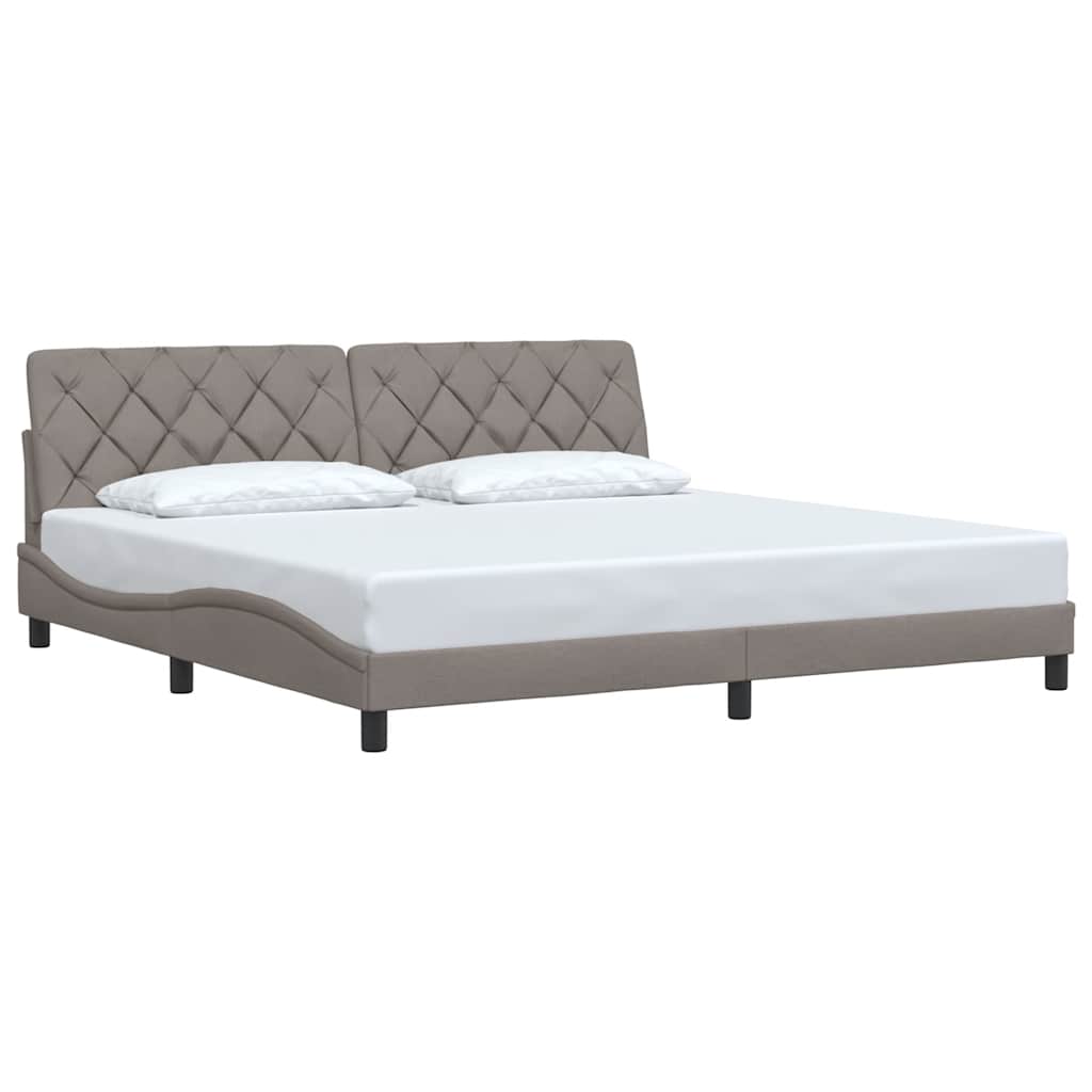 vidaXL Cadru de pat fără saltea, gri taupe, 200x200 cm, textil vidaXL Cadru de pat fără saltea, gri taupe, 200x200 cm, textil