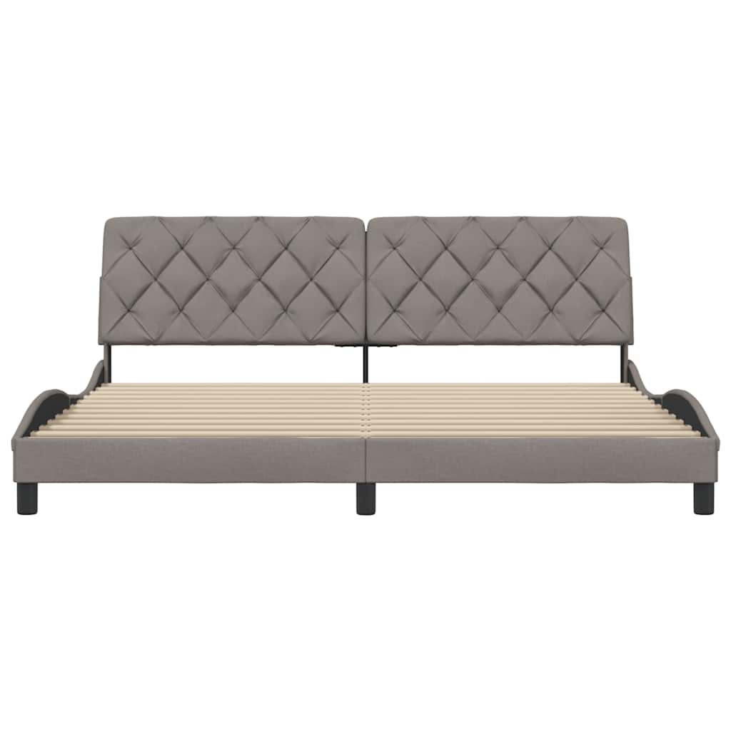 vidaXL Cadru de pat fără saltea, gri taupe, 200x200 cm, textil vidaXL Cadru de pat fără saltea, gri taupe, 200x200 cm, textil
