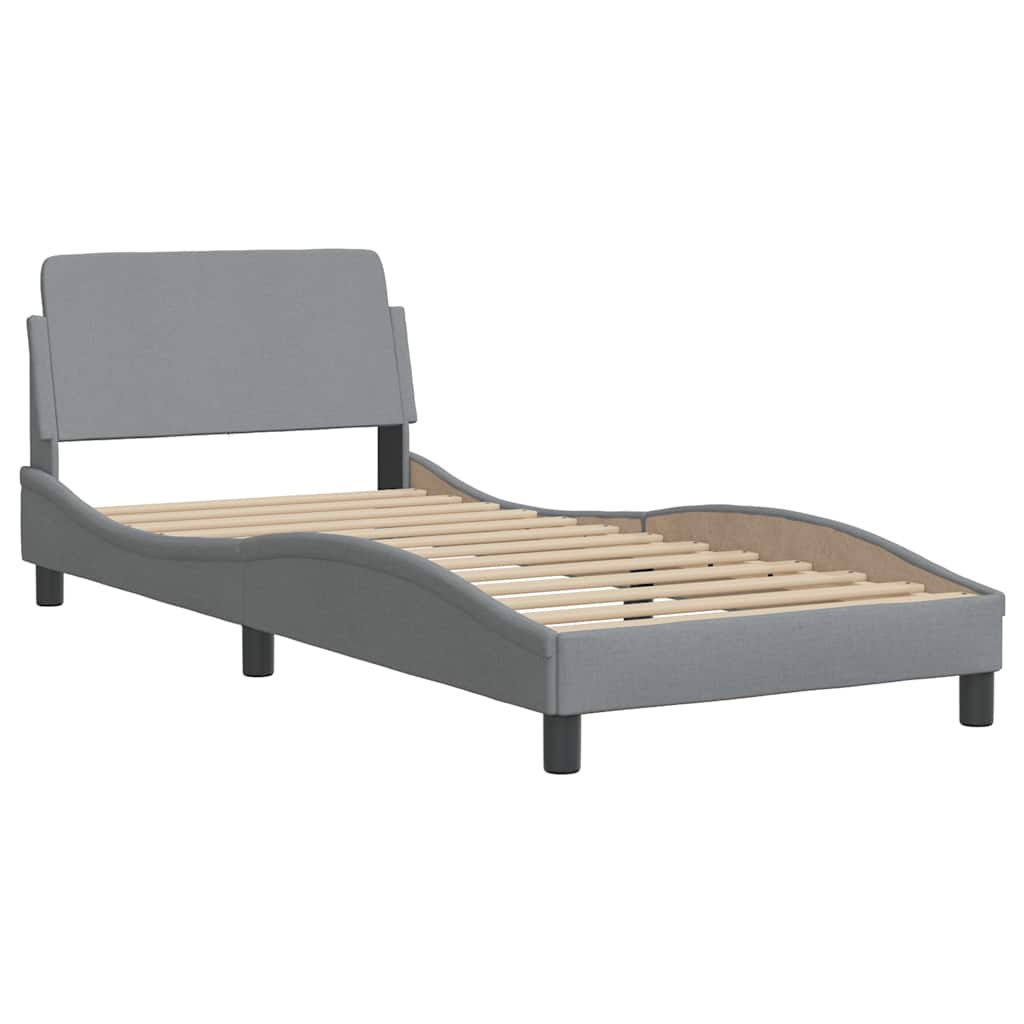 vidaXL Cadru de pat cu LED fără saltea Gri deschis 80x200 cm Material vidaXL Cadru de pat cu LED fără saltea Gri deschis 80x200 cm Material