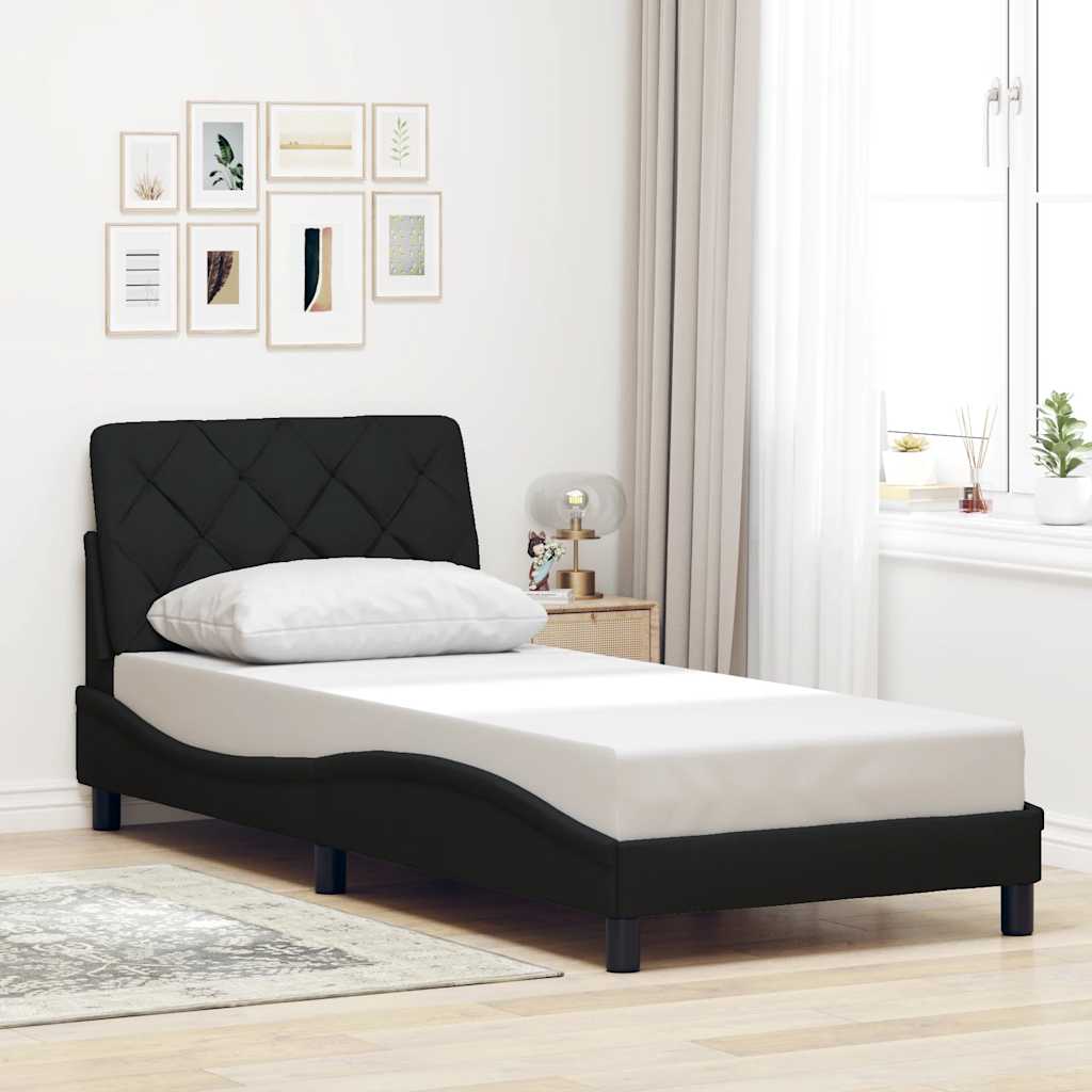 vidaXL Cadru de pat cu LED fără saltea țesătură neagră 80x200 cm