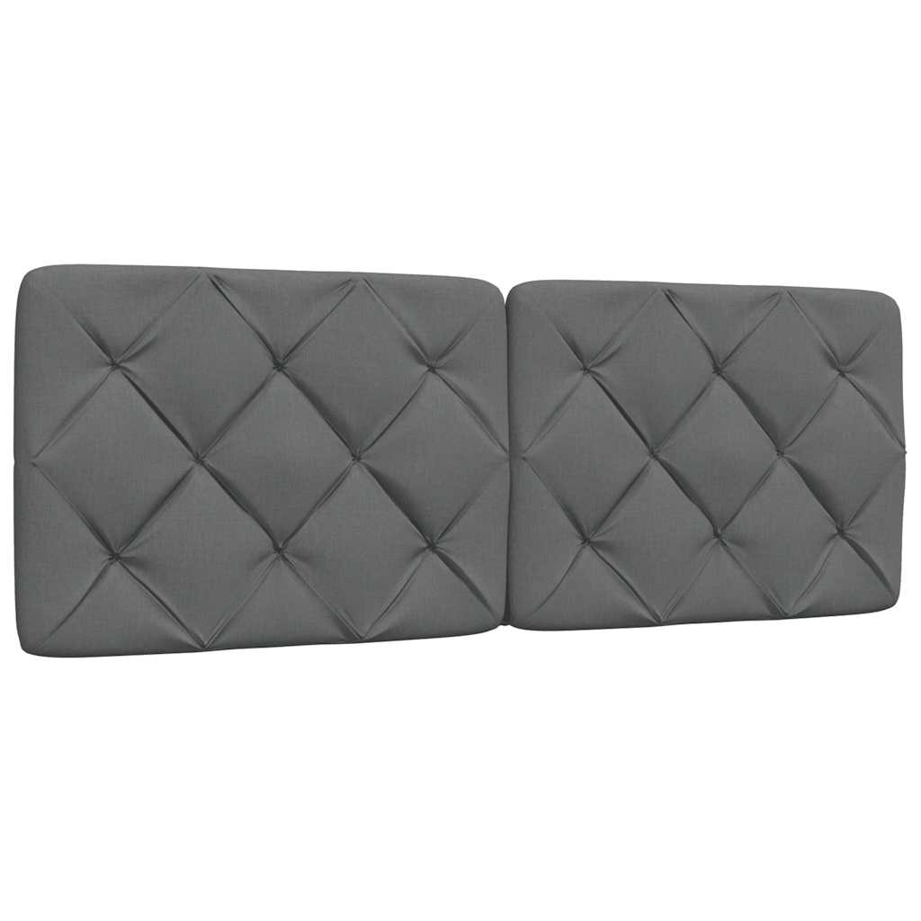 vidaXL Cadru de pat cu LED fără saltea Gri închis 140x190 cm Material