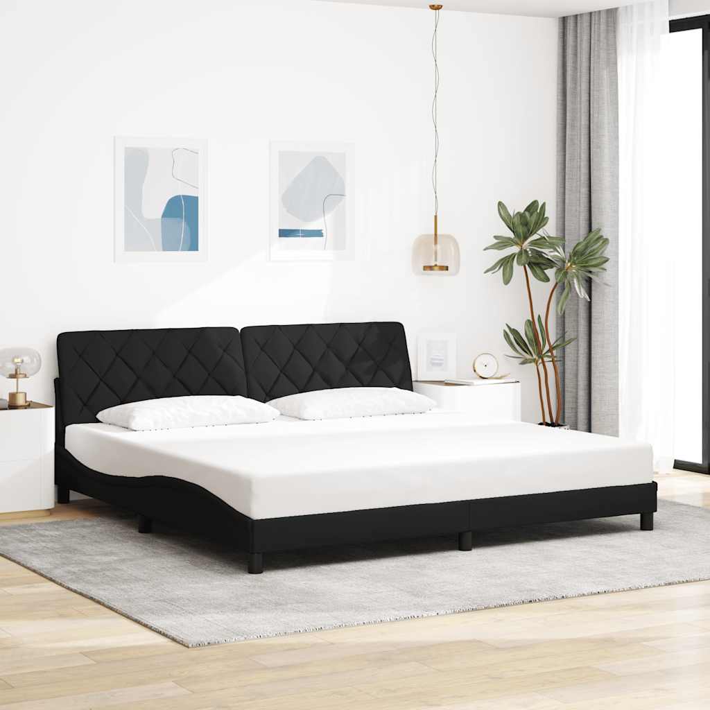 vidaXL Cadru de pat cu LED fără saltea țesătură neagră 200x200 cm