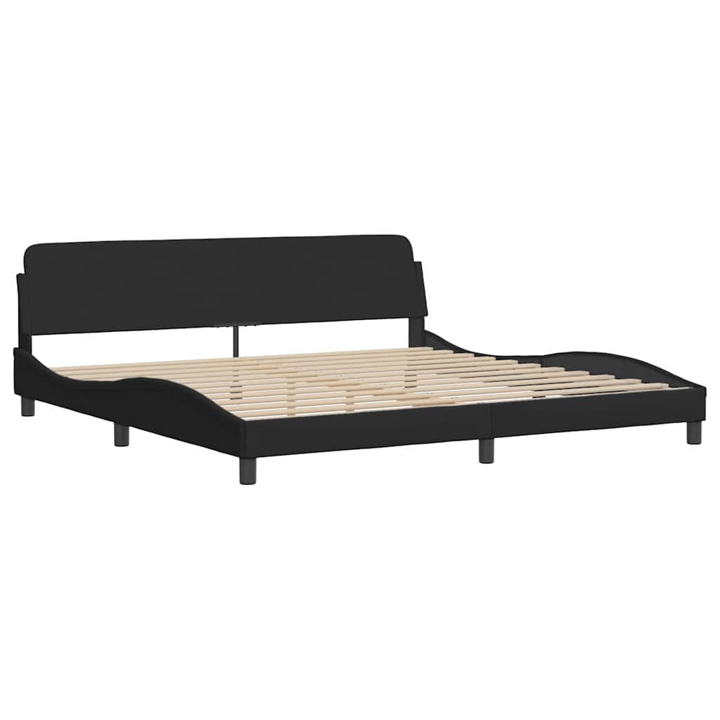 vidaXL Cadru de pat cu LED fără saltea țesătură neagră 200x200 cm