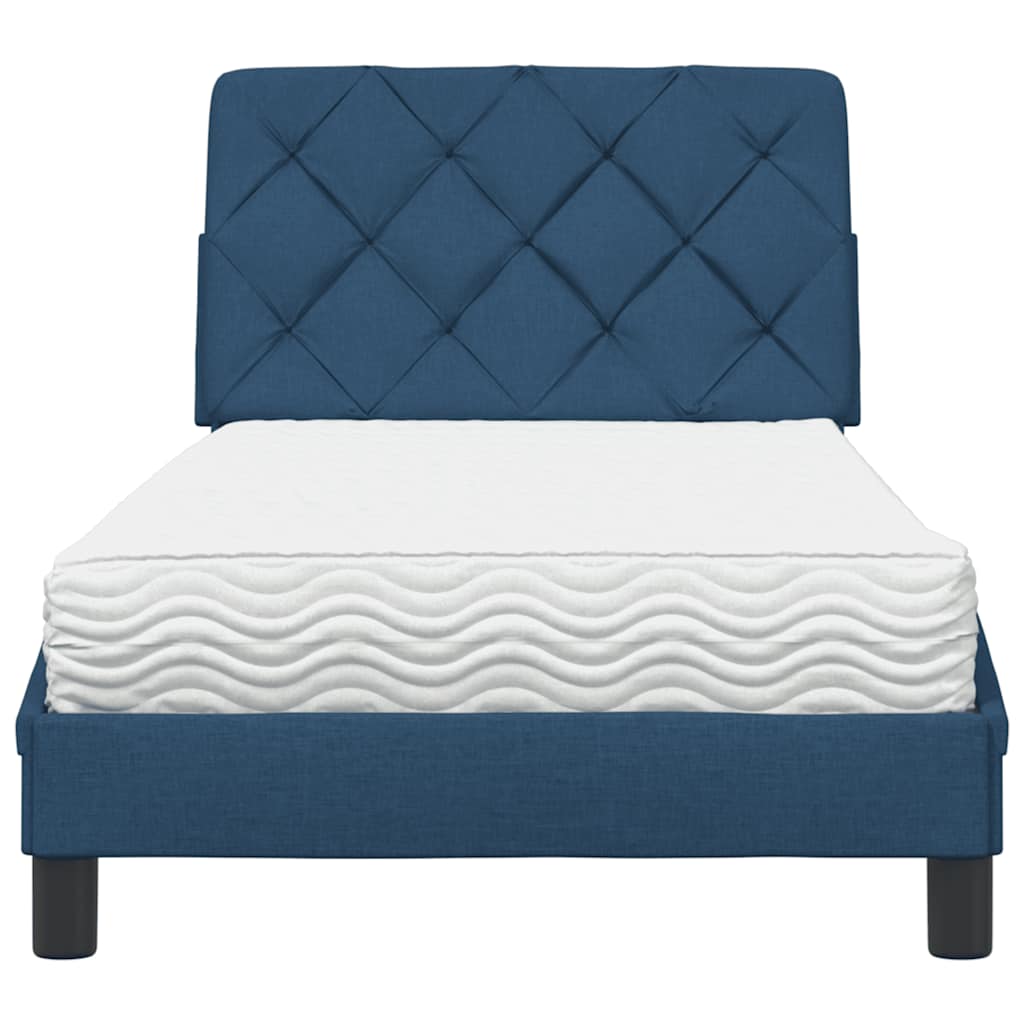 vidaXL Pat cu saltea, albastru, 80x200 cm, textil
