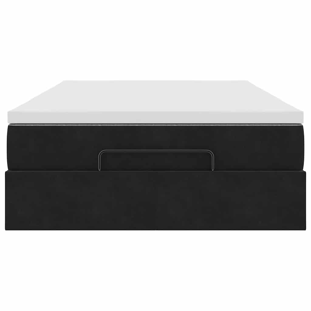 vidaXL Pat otoman cu saltea, negru, 120x190 cm, catifea