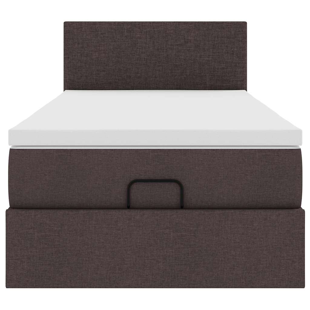 vidaXL Pat otoman cu saltea țesătură maro închis 100x200 cm