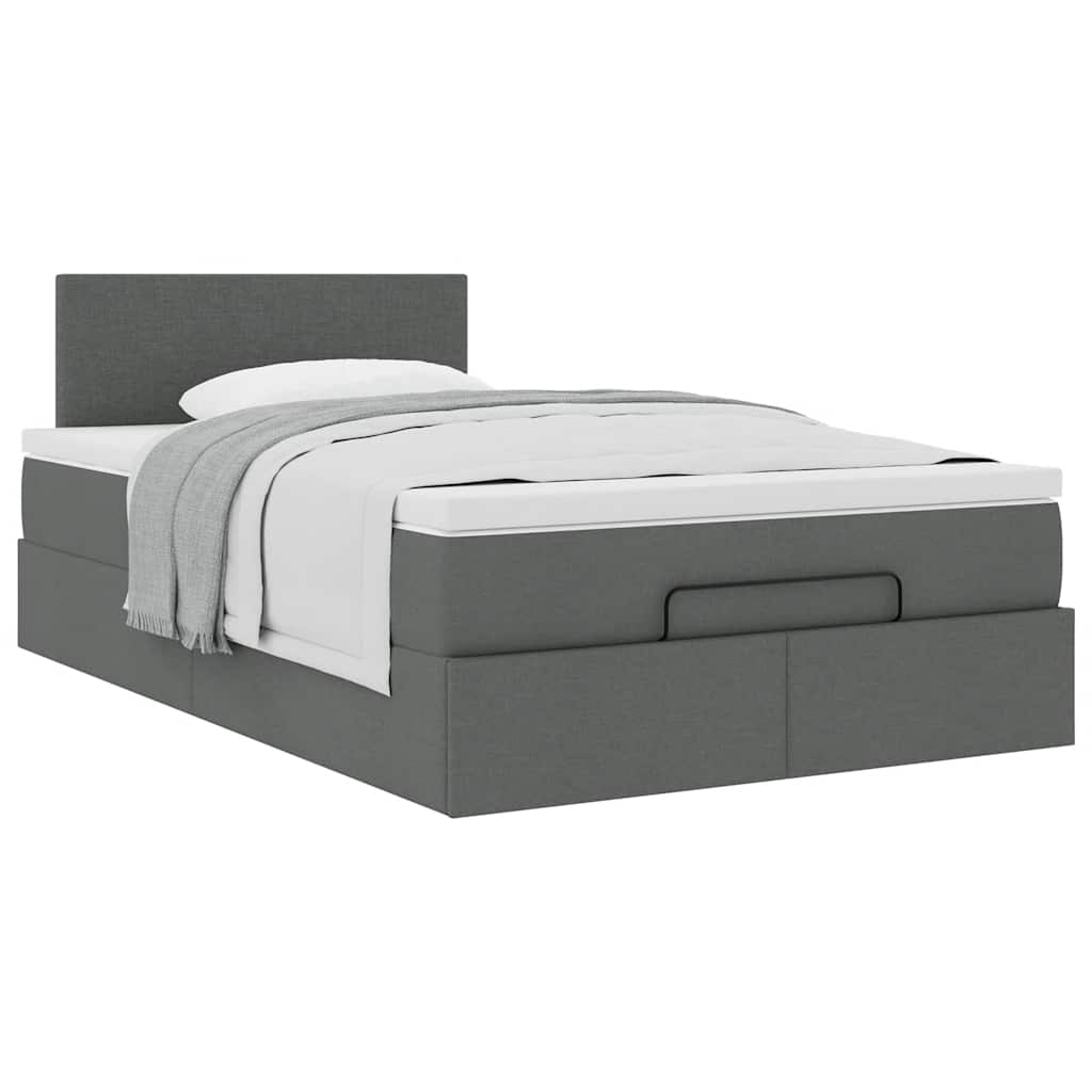 vidaXL Pat otoman cu saltea țesătură gri închis 120x200 cm