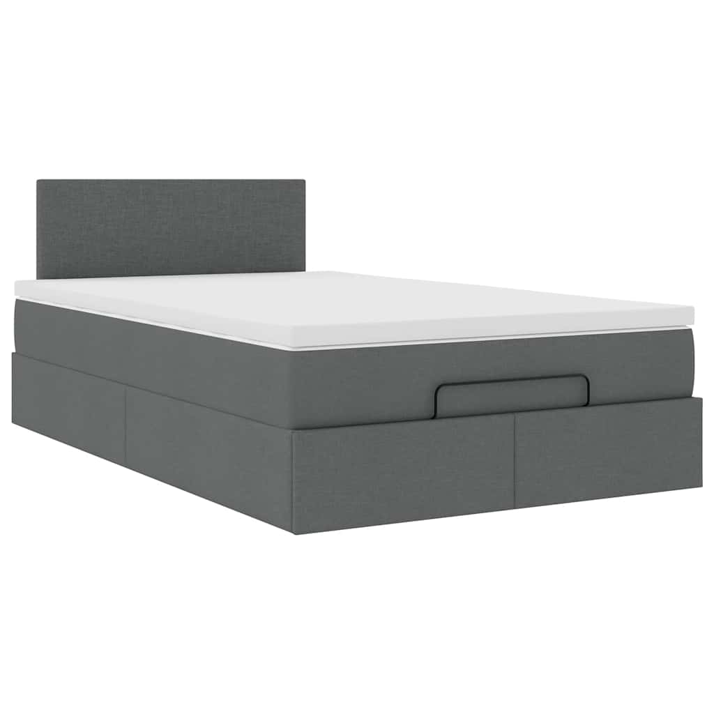 vidaXL Pat otoman cu saltea țesătură gri închis 120x200 cm