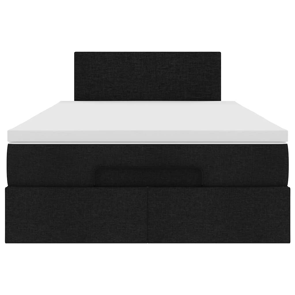 vidaXL Pat otoman cu saltea negru 120x200 cm stofa