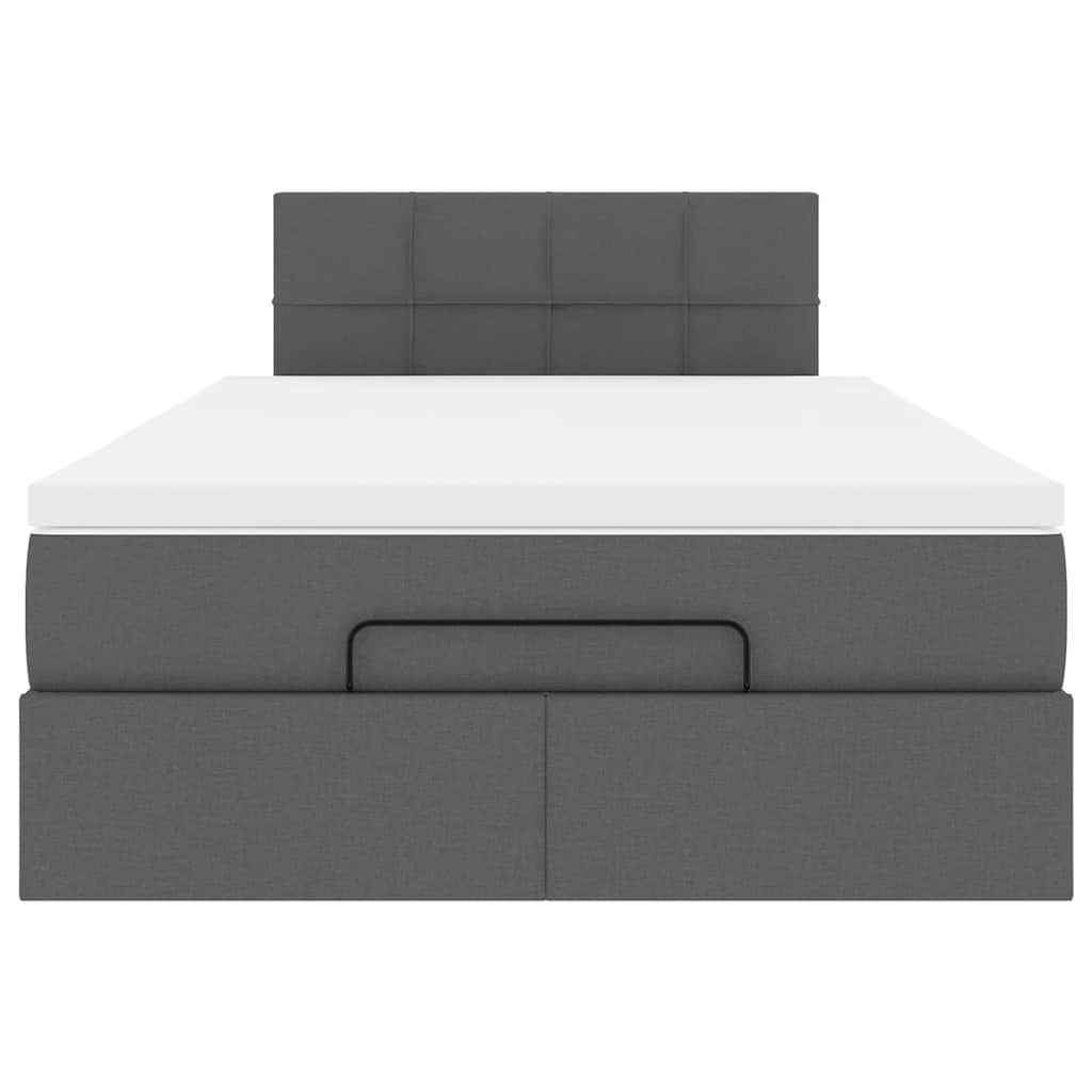 vidaXL Pat otoman cu saltea țesătură gri închis 120x200 cm