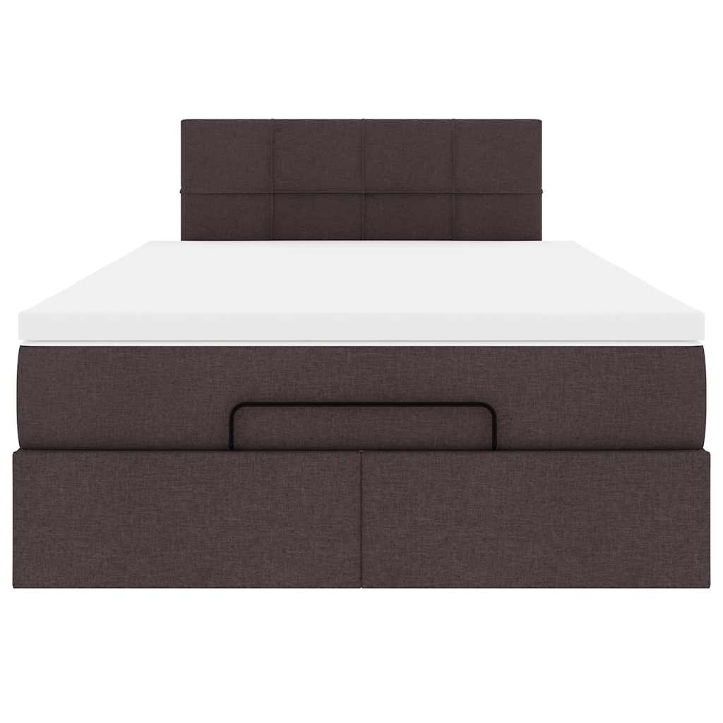 vidaXL Pat otoman cu saltea țesătură maro închis 120x200 cm