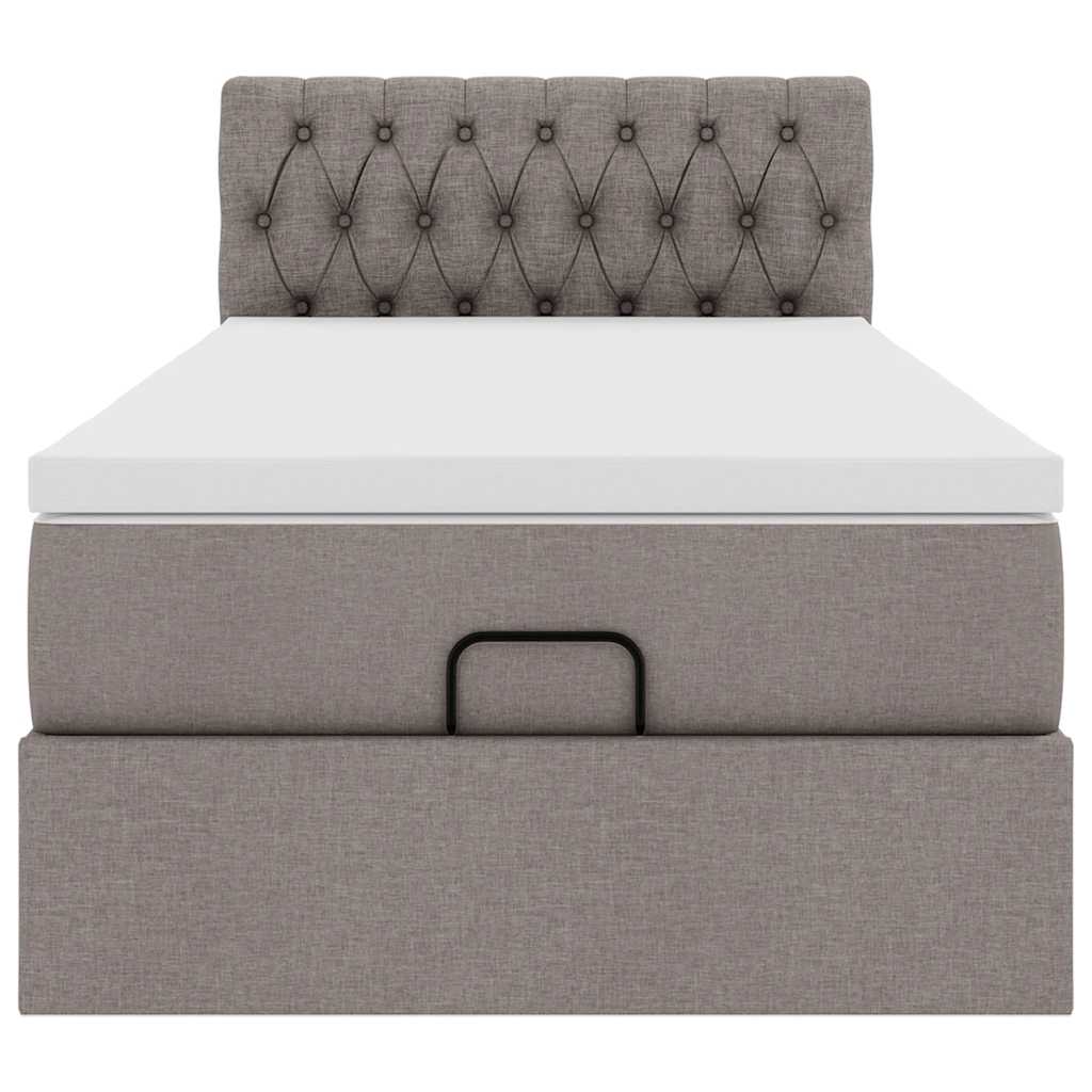 vidaXL Pat otoman cu saltea Taupe 100x200 cm Stofa