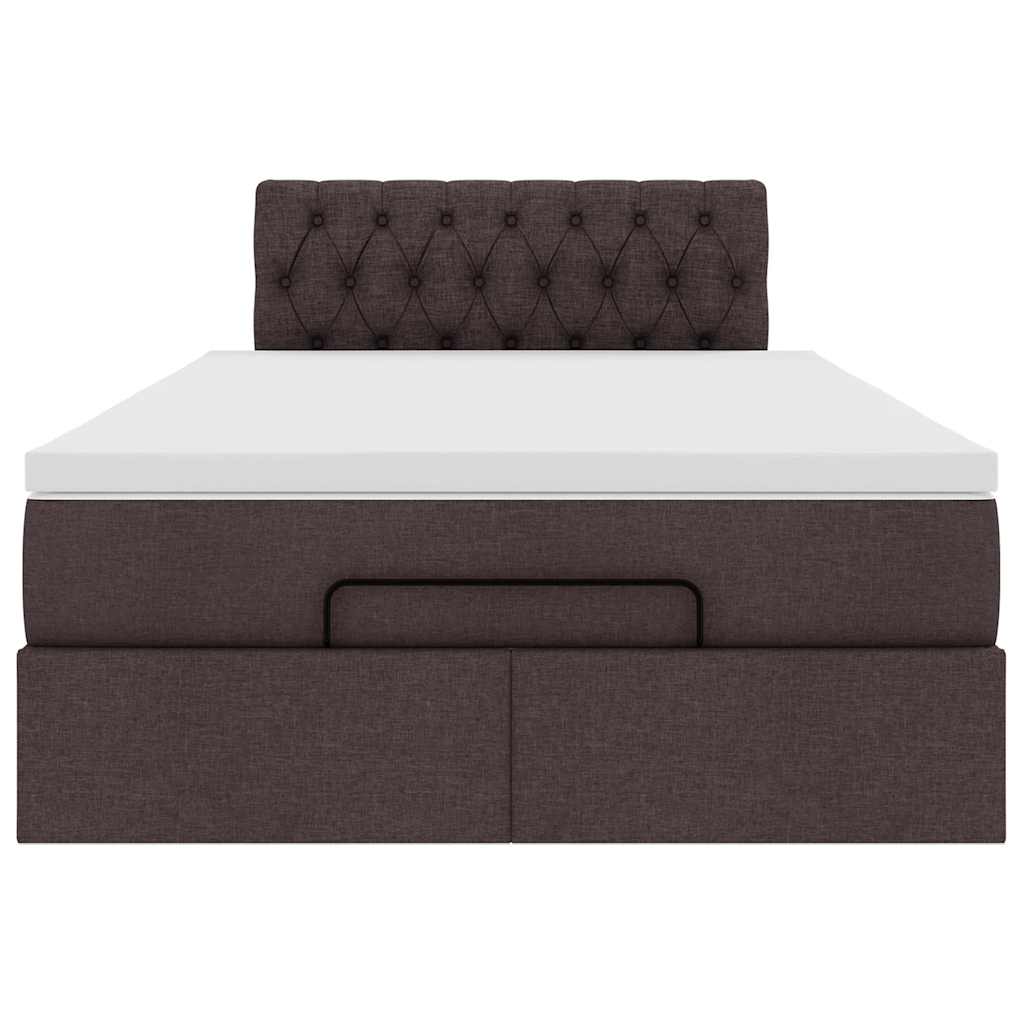vidaXL Pat otoman cu saltea țesătură maro închis 120x200 cm