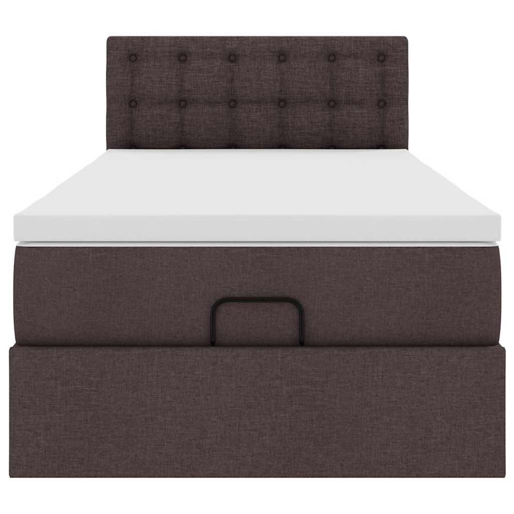 vidaXL Pat otoman cu saltea țesătură maro închis 100x200 cm
