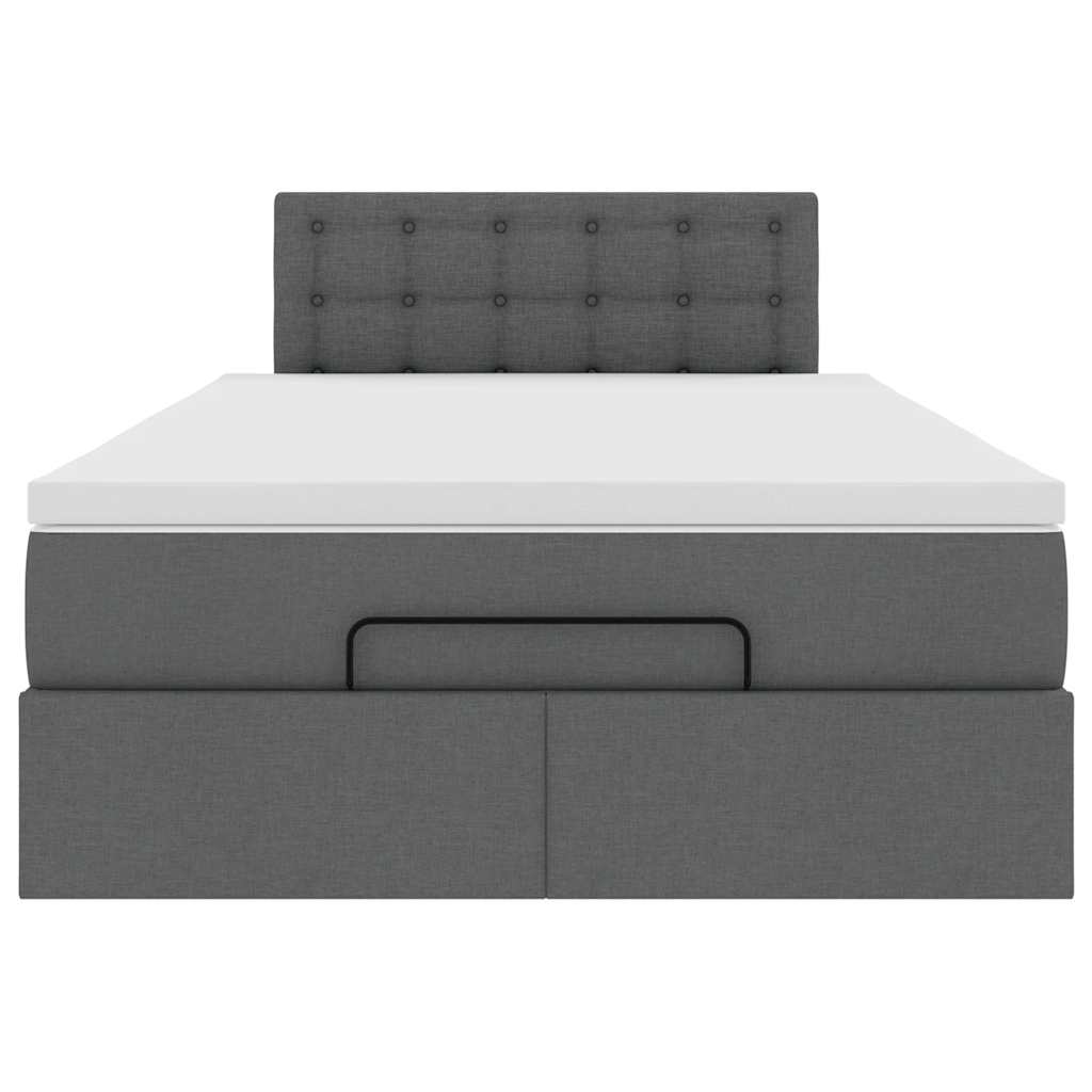 vidaXL Pat otoman cu saltea țesătură gri închis 120x200 cm