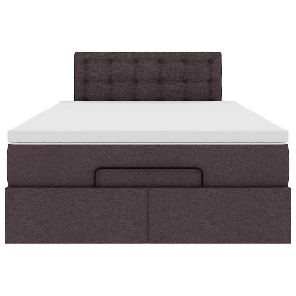 vidaXL Pat otoman cu saltea țesătură maro închis 120x200 cm
