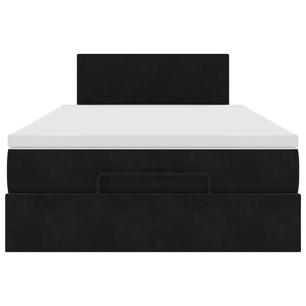 vidaXL Pat otoman cu saltea, negru, 120x190 cm, catifea
