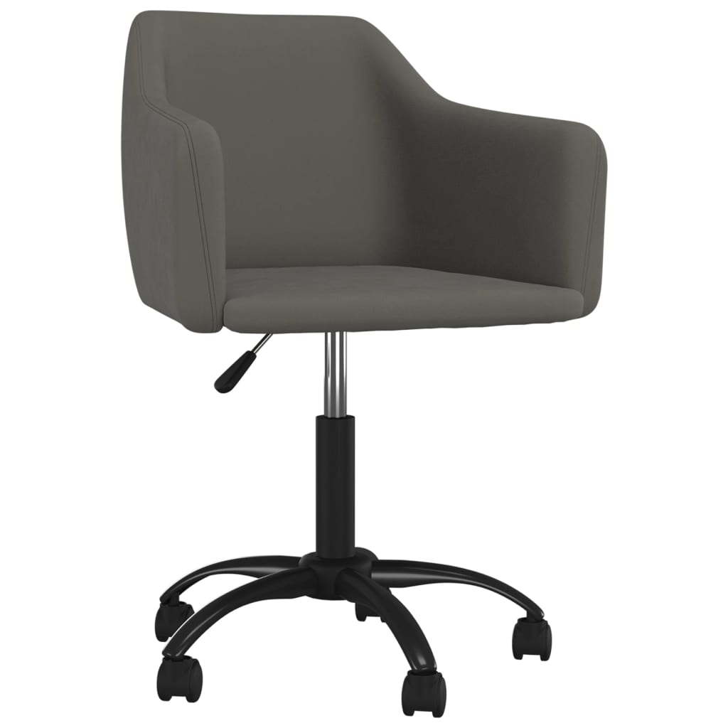 vidaXL Scaune de bucătărie pivotante, 2 buc, gri închis, catifea