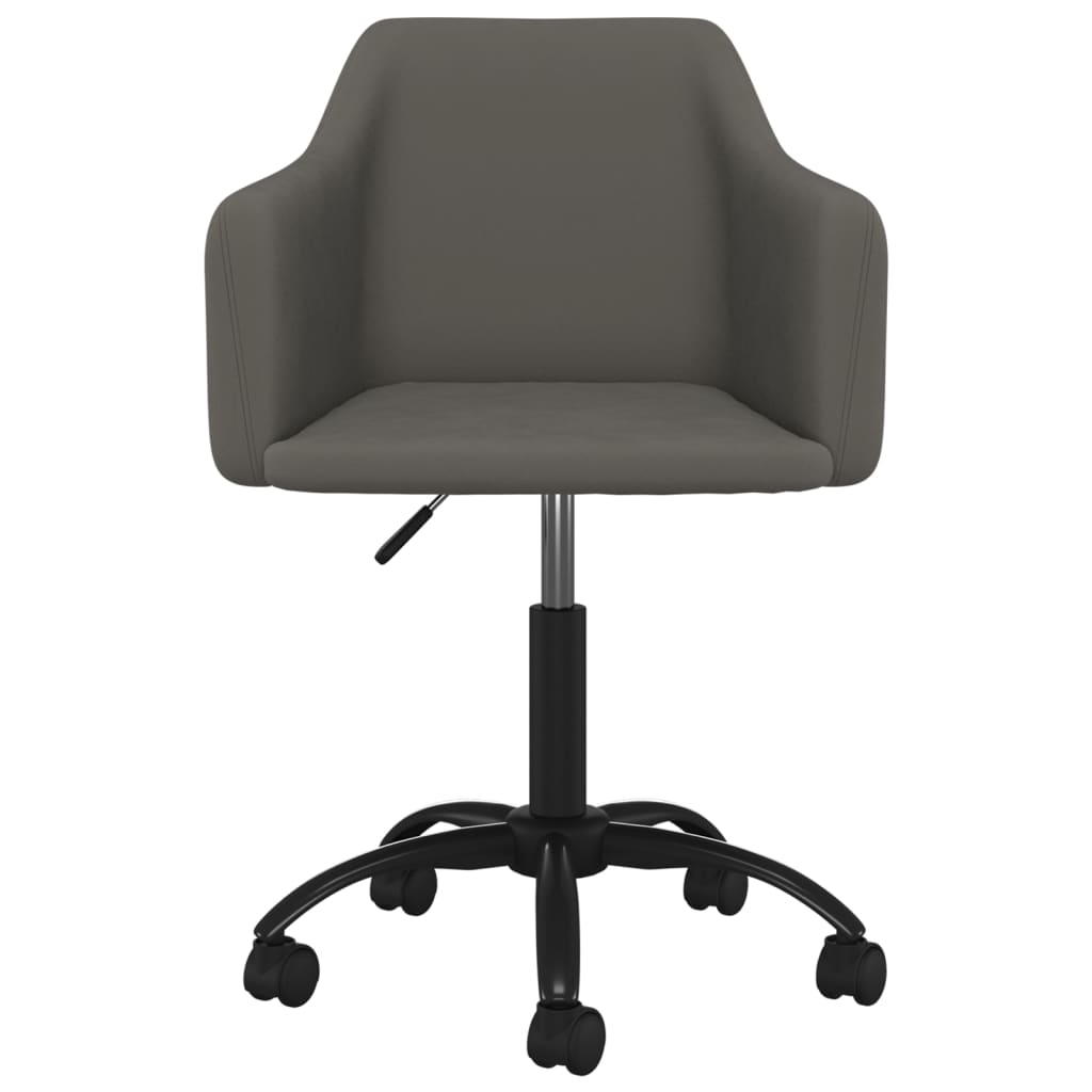 vidaXL Scaune de bucătărie pivotante, 2 buc, gri închis, catifea