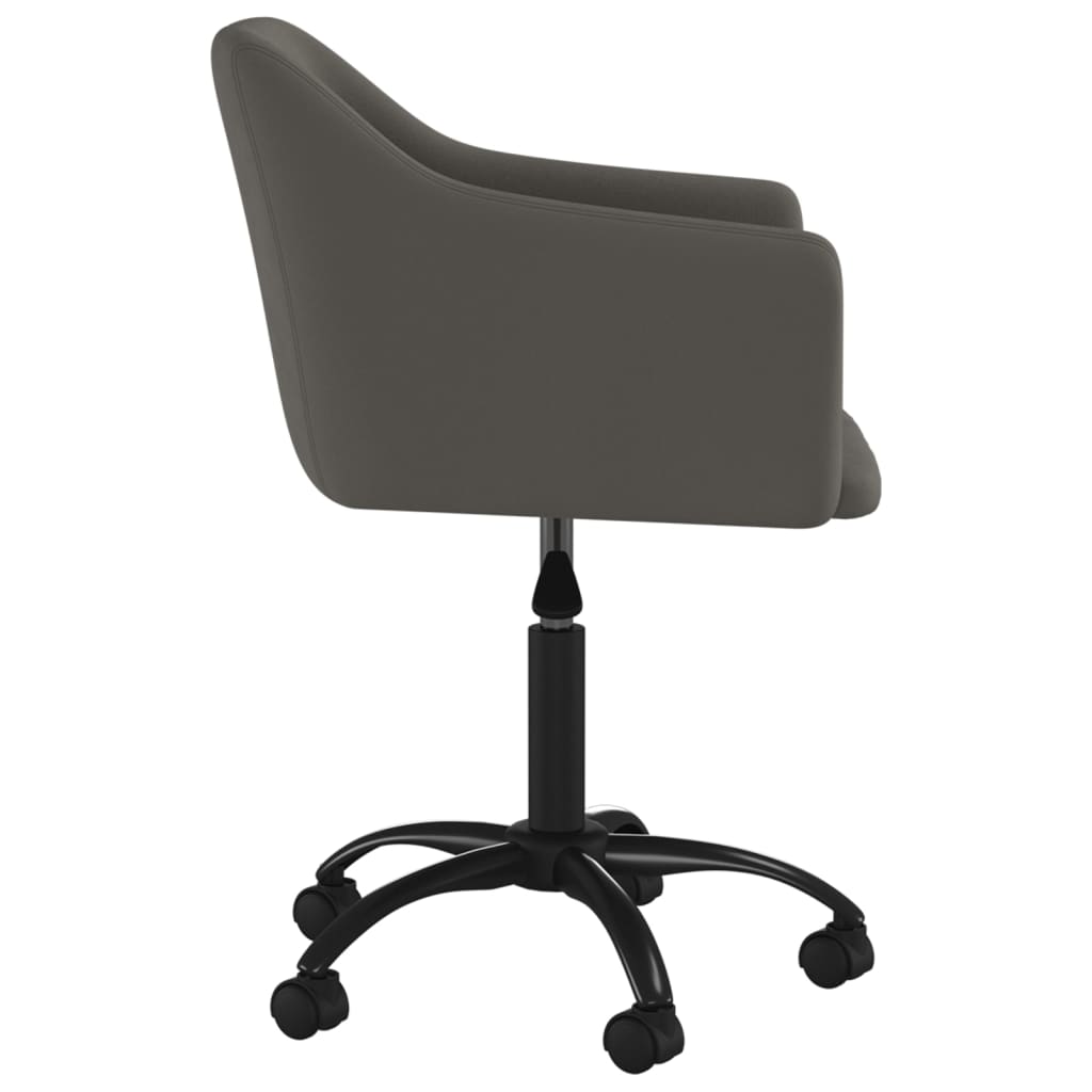 vidaXL Scaune de bucătărie pivotante, 2 buc, gri închis, catifea