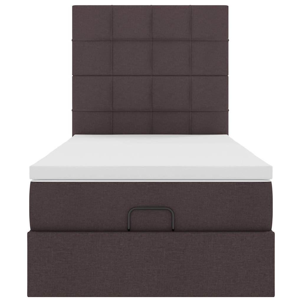 vidaXL Pat otoman cu saltea țesătură maro închis 100x200 cm