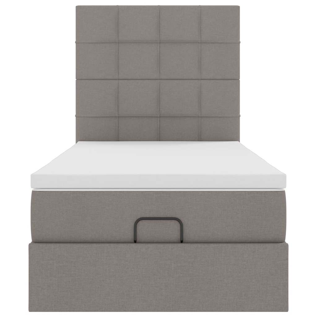 vidaXL Pat otoman cu saltea Taupe 100x200 cm Stofa