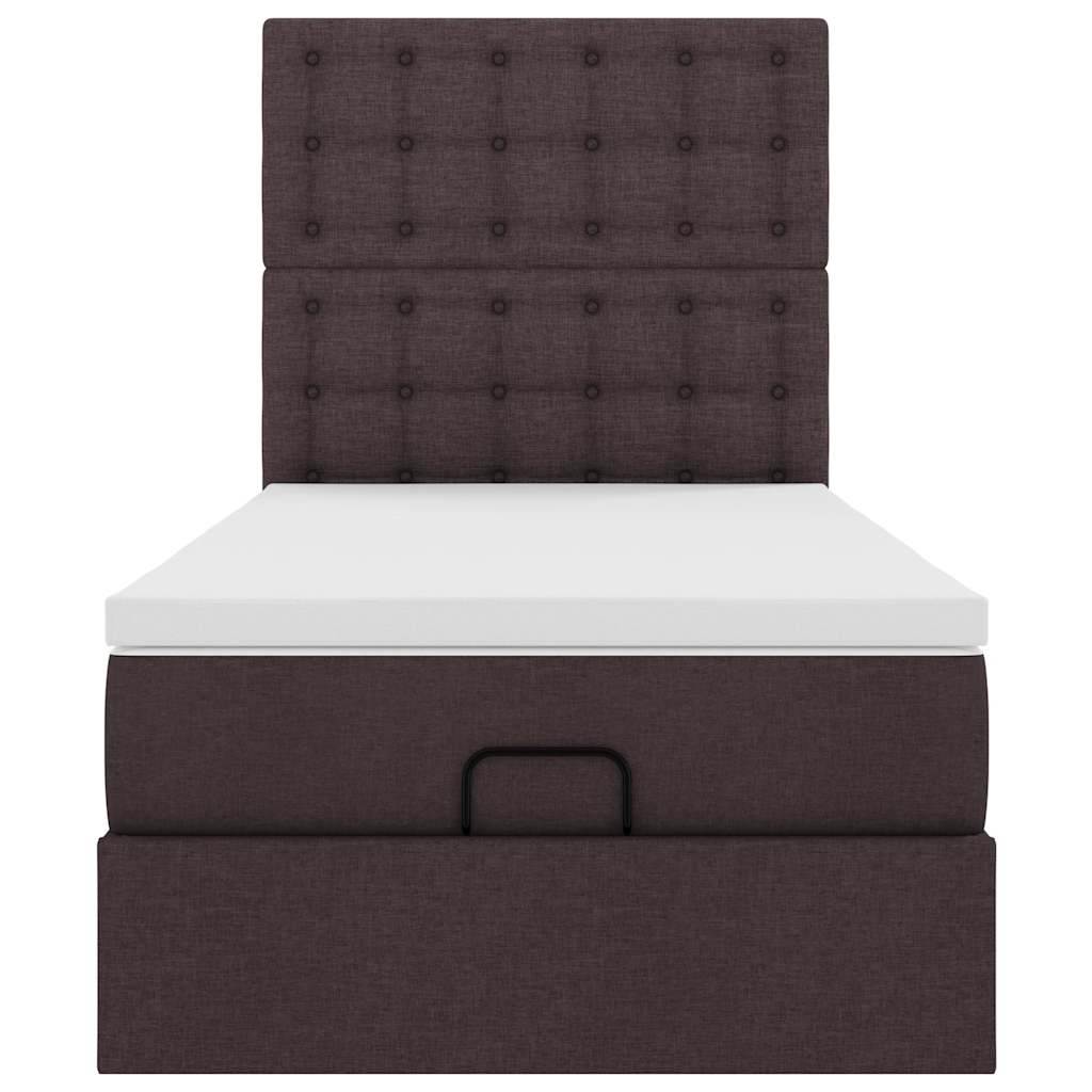 vidaXL Pat otoman cu saltea țesătură maro închis 100x200 cm