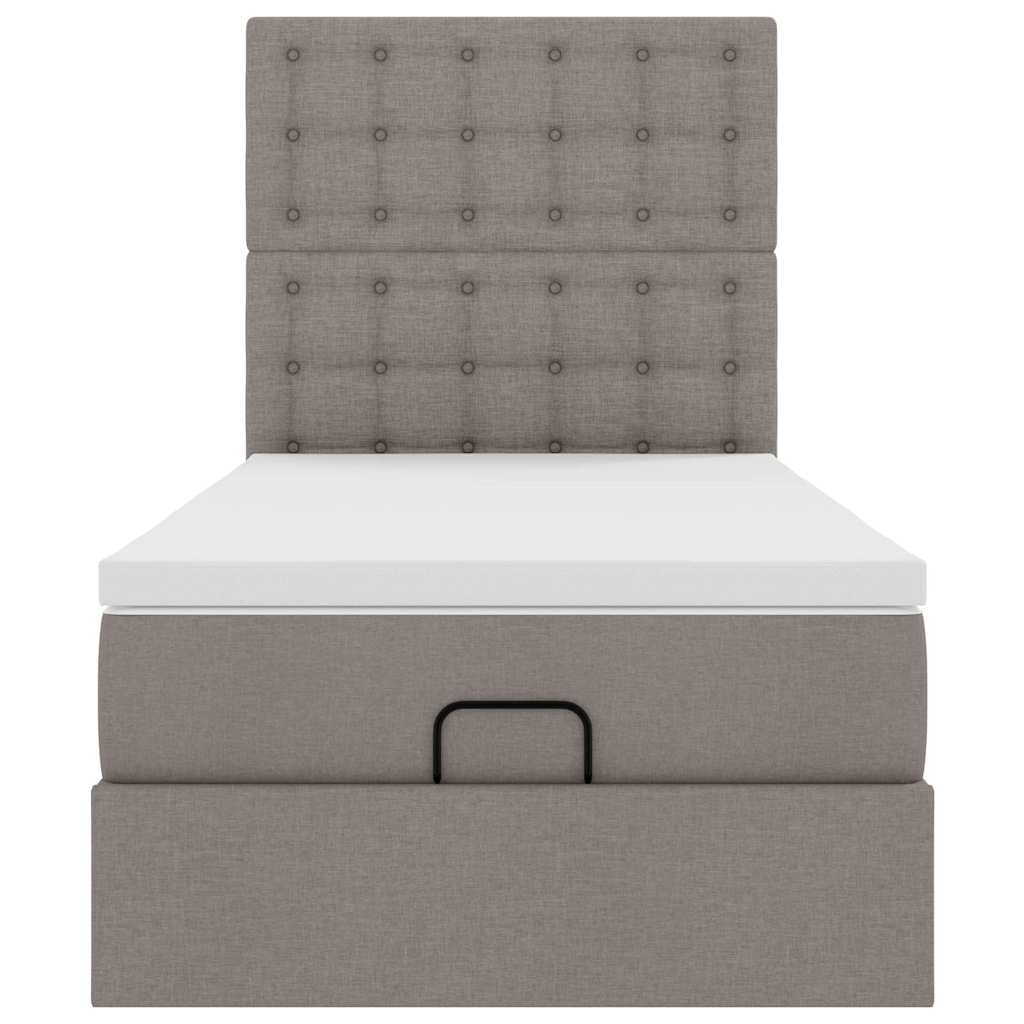 vidaXL Pat otoman cu saltea Taupe 100x200 cm Stofa