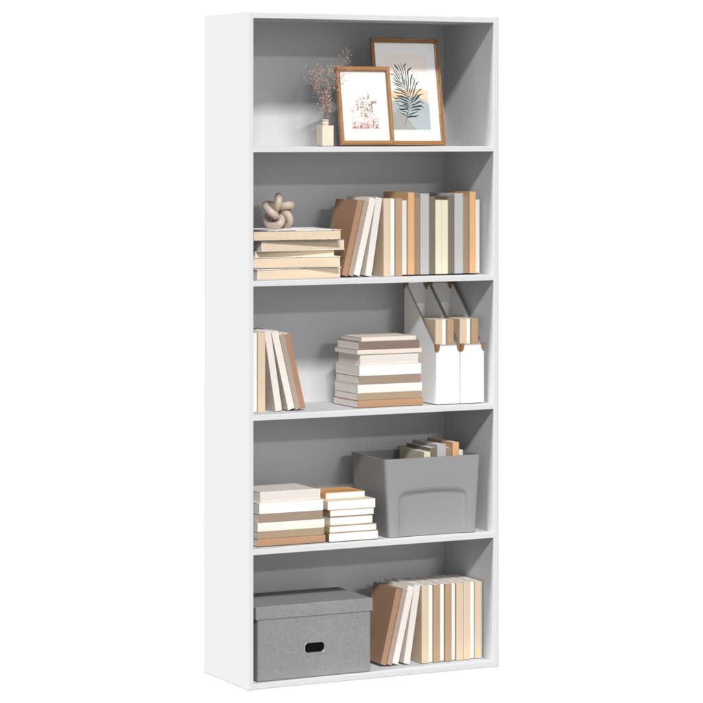 vidaXL Bibliotecă, alb, 80x30x189 cm, lemn prelucrat vidaXL Bibliotecă, alb, 80x30x189 cm, lemn prelucrat