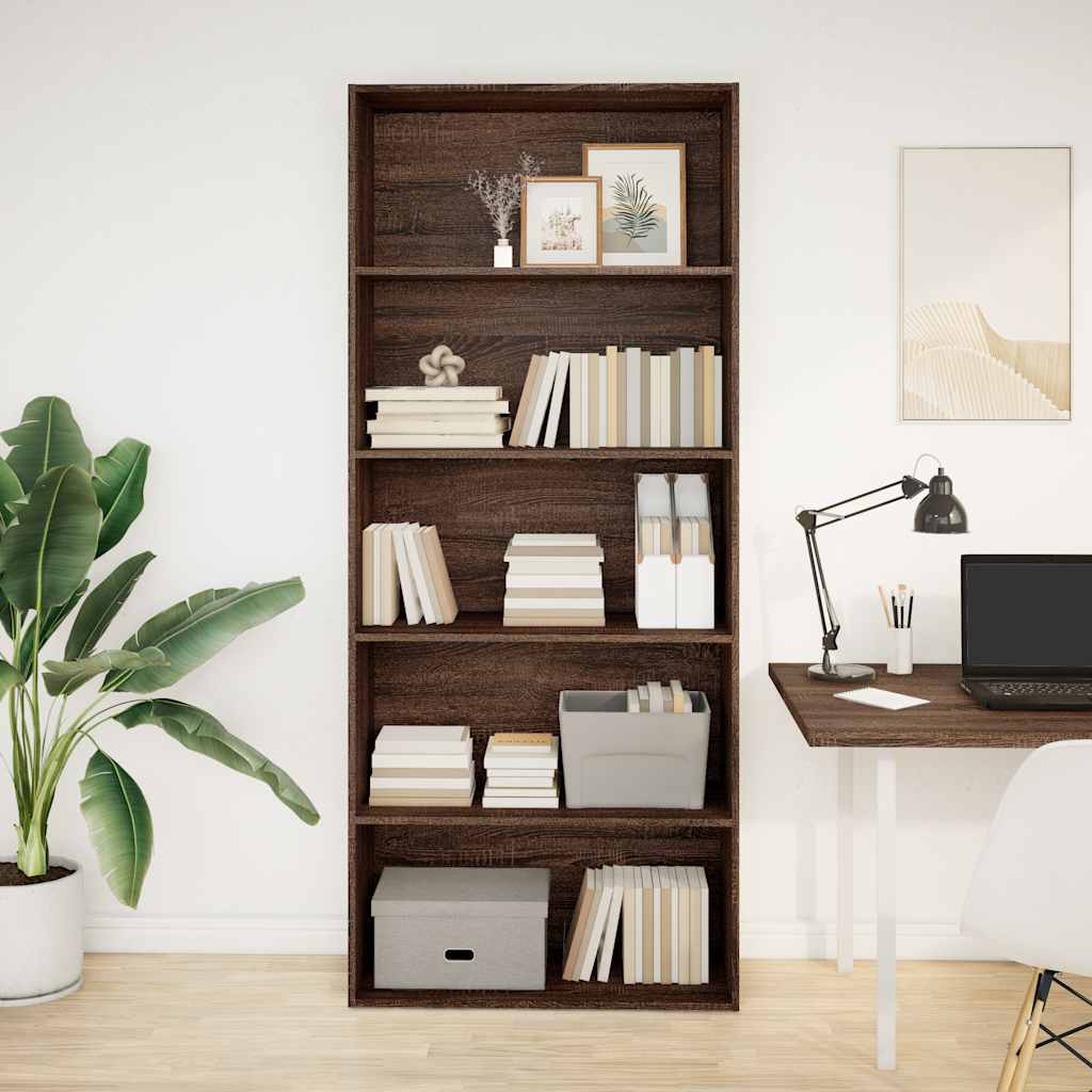 vidaXL Bibliotecă, stejar maro, 80x30x189 cm, lemn prelucrat vidaXL Bibliotecă, stejar maro, 80x30x189 cm, lemn prelucrat