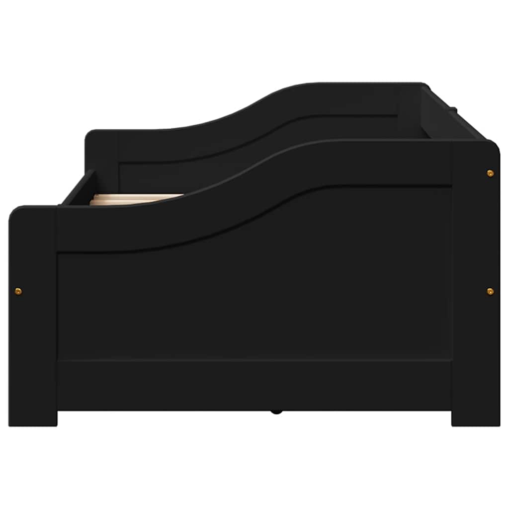 vidaXL Pat de zi cu 2 sertare fără saltea „IRUN” Negru 90x200 cm vidaXL Pat de zi cu 2 sertare fără saltea „IRUN” Negru 90x200 cm