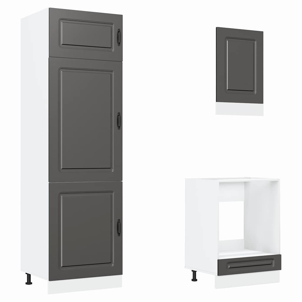 vidaXL Set dulap de bucătărie 7 piese „Kalmar” lemn negru prelucrat vidaXL Set dulap de bucătărie 7 piese „Kalmar” lemn negru prelucrat