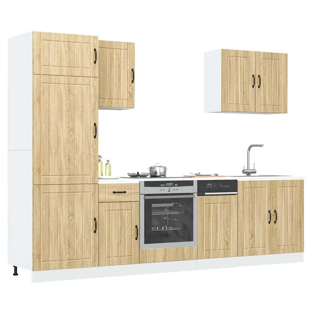 vidaXL Set dulap de bucătărie din 7 piese „Lucca” lemn stejar Sonoma vidaXL Set dulap de bucătărie din 7 piese „Lucca” lemn stejar Sonoma