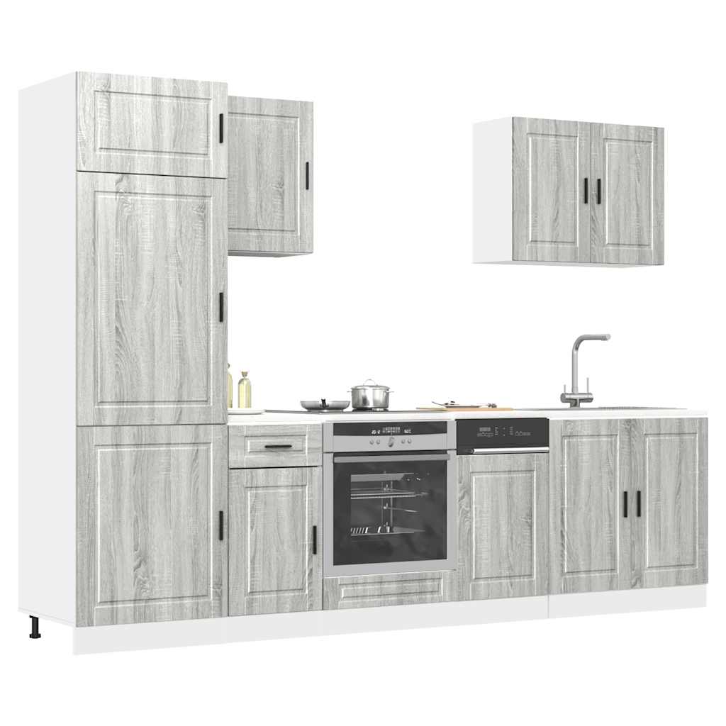 vidaXL Set de dulapuri de bucătărie 7 piese „Kalmar” lemn Sonoma gri vidaXL Set de dulapuri de bucătărie 7 piese „Kalmar” lemn Sonoma gri