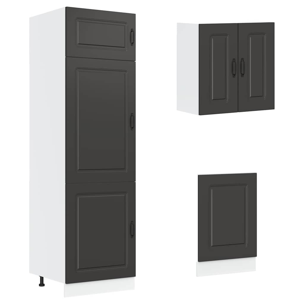 vidaXL Set dulap de bucătărie 8 piese „Kalmar” lemn negru prelucrat