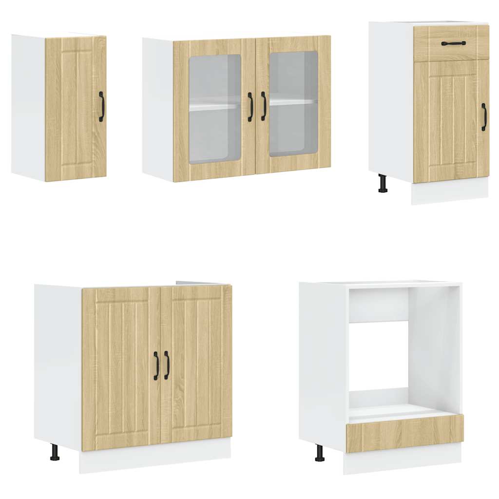 vidaXL Set dulap de bucătărie din 8 piese „Kalmar” lemn stejar Sonoma vidaXL Set dulap de bucătărie din 8 piese „Kalmar” lemn stejar Sonoma