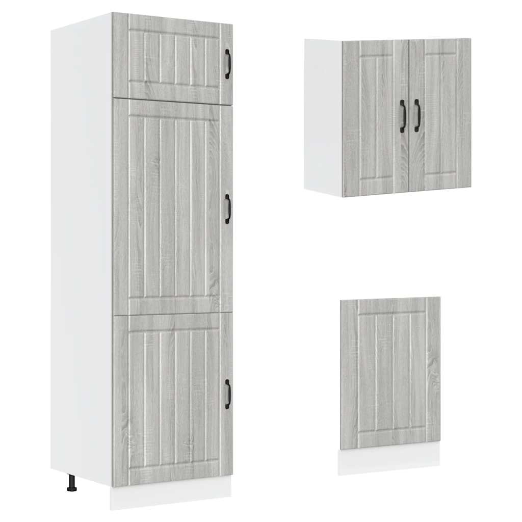 vidaXL Set de dulapuri de bucătărie 8 piese „Kalmar” lemn Sonoma gri vidaXL Set de dulapuri de bucătărie 8 piese „Kalmar” lemn Sonoma gri