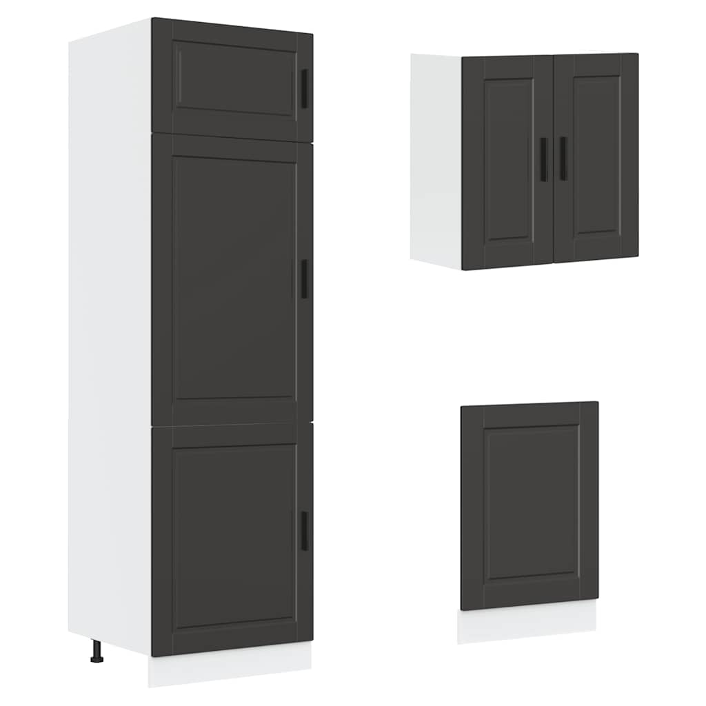 vidaXL Set dulap de bucătărie 8 piese „Kalmar” lemn negru prelucrat