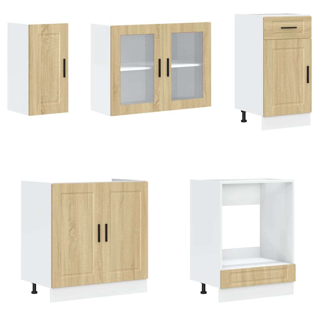 vidaXL Set dulap de bucătărie din 8 piese „Kalmar” lemn stejar Sonoma vidaXL Set dulap de bucătărie din 8 piese „Kalmar” lemn stejar Sonoma