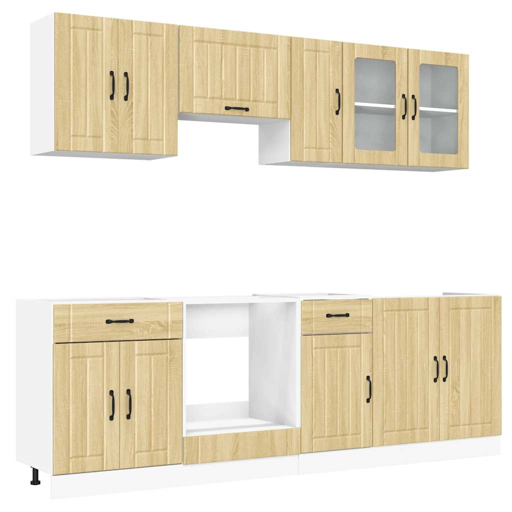 vidaXL Set dulap de bucătărie din 8 piese „Kalmar” lemn stejar Sonoma vidaXL Set dulap de bucătărie din 8 piese „Kalmar” lemn stejar Sonoma