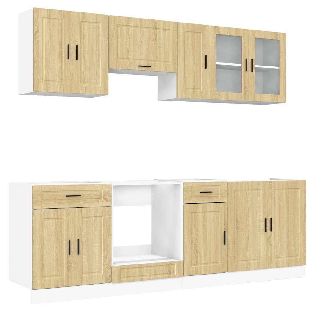 vidaXL Set dulap de bucătărie din 8 piese „Kalmar” lemn stejar Sonoma vidaXL Set dulap de bucătărie din 8 piese „Kalmar” lemn stejar Sonoma