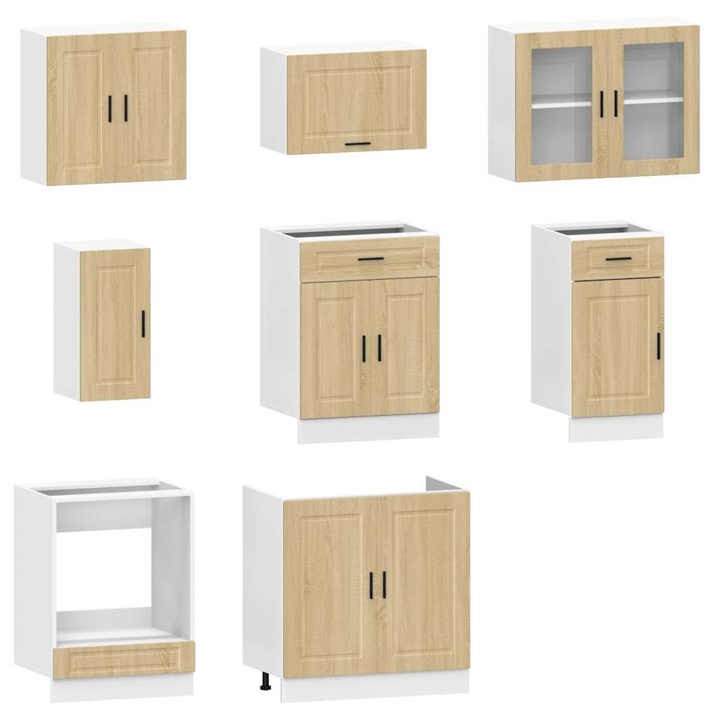 vidaXL Set dulap de bucătărie din 8 piese „Kalmar” lemn stejar Sonoma vidaXL Set dulap de bucătărie din 8 piese „Kalmar” lemn stejar Sonoma