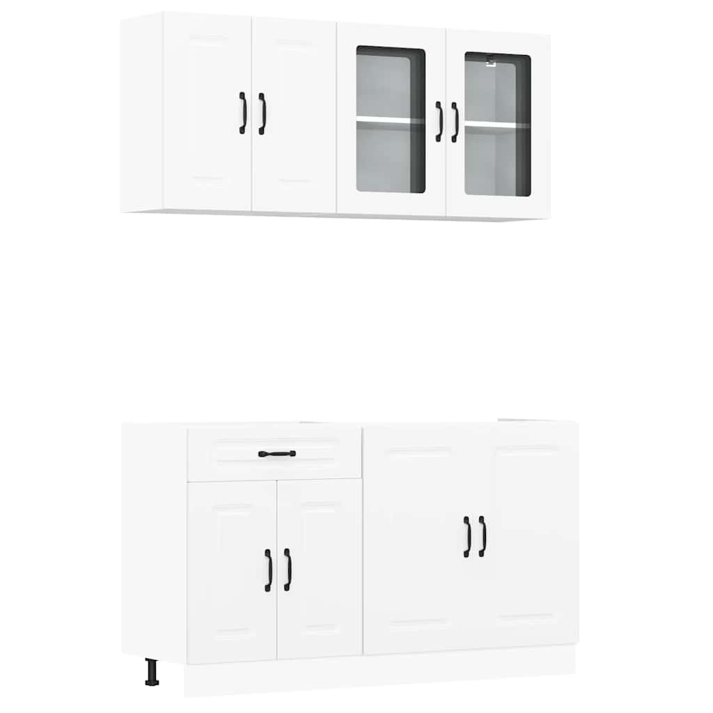 vidaXL Set dulap de bucătărie din 4 piese „Kalmar” Lemn prelucrat alb vidaXL Set dulap de bucătărie din 4 piese „Kalmar” Lemn prelucrat alb