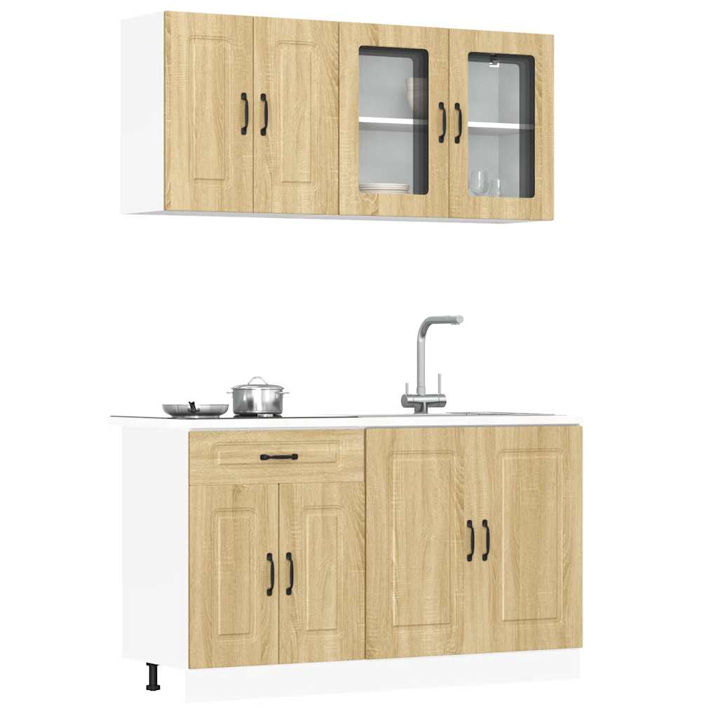 vidaXL Set dulap de bucătărie din 4 piese „Kalmar” lemn stejar Sonoma vidaXL Set dulap de bucătărie din 4 piese „Kalmar” lemn stejar Sonoma