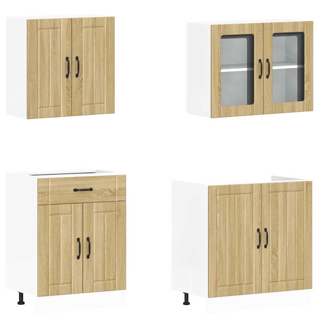 vidaXL Set dulap de bucătărie din 4 piese „Kalmar” lemn stejar Sonoma vidaXL Set dulap de bucătărie din 4 piese „Kalmar” lemn stejar Sonoma