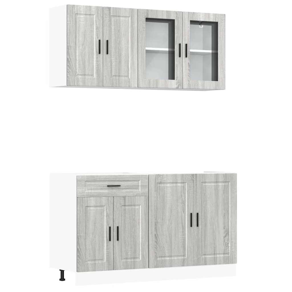 vidaXL Set de dulapuri de bucătărie 4 piese „Porto” lemn Sonoma gri vidaXL Set de dulapuri de bucătărie 4 piese „Porto” lemn Sonoma gri