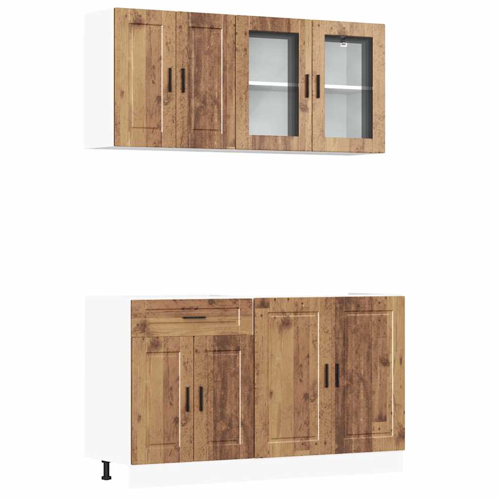 vidaXL Set de dulapuri de bucătărie 4 piese „Porto” Lemn vechi lemn vidaXL Set de dulapuri de bucătărie 4 piese „Porto” Lemn vechi lemn