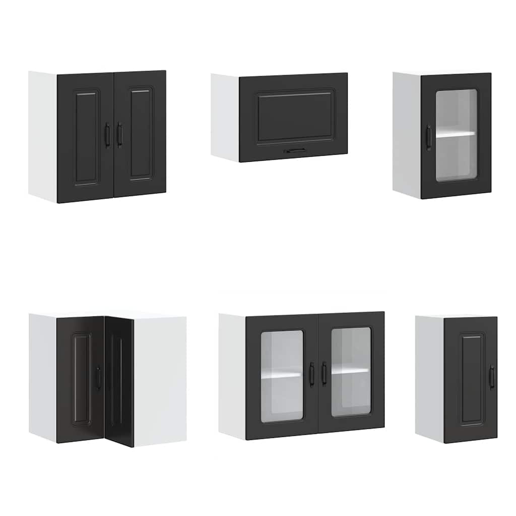 vidaXL Set dulap de bucătărie 11 piese „Kalmar” lemn negru prelucrat